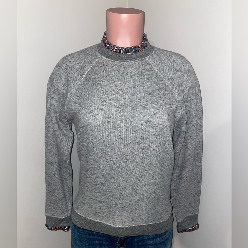 J. Crew Metallic ruffleneck sweatshirt